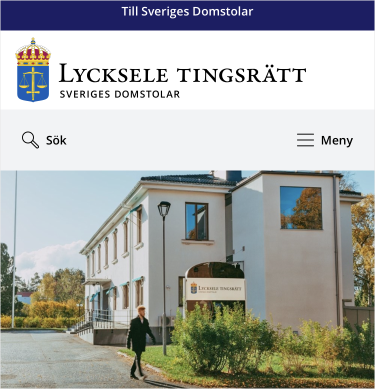 Lycksele tingsrätts webbplats