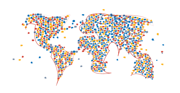 Stiliserad världskarta
