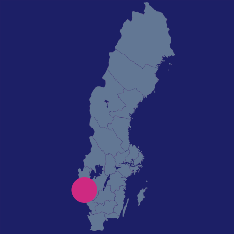 Karta med Göteborg markerat