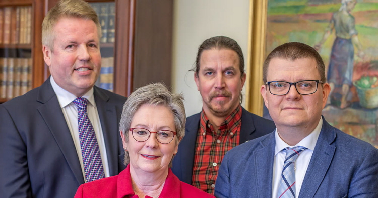 Lennart Strinäs, Eva Wendel Rosberg, Jesper Nietsche och Jacob Heister