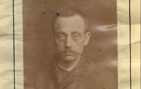 Foto av Carl Julius Törnberg taget vid hans frigivning 1900.