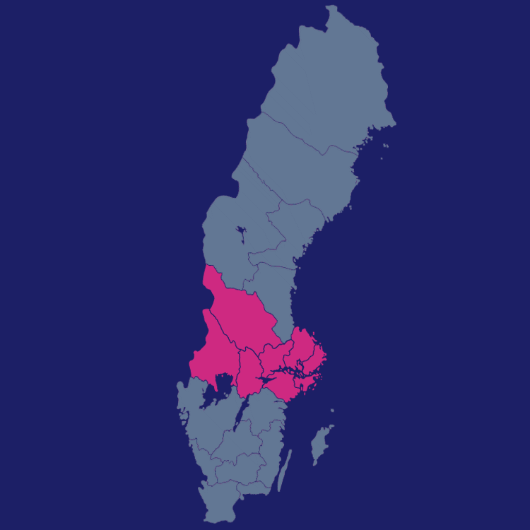 Karta som visar Svealand