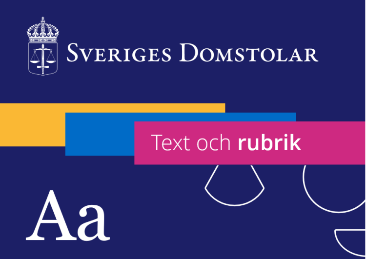 Logotyper, färg, form och typografi - Sveriges Domstolars visuella identitet