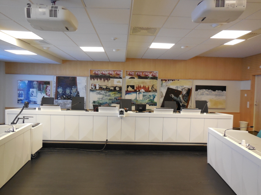 Förhandlingssal 1 i Gällivare tingsrätt. Foto.