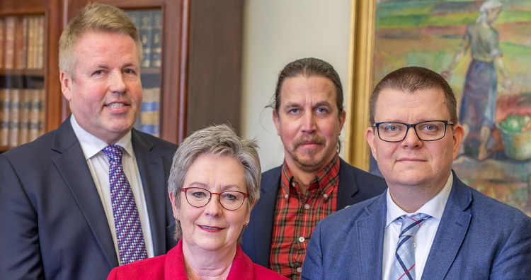 Lennart Strinäs, Eva Wendel Rosberg, Jesper Nietsche och Jacob Heister