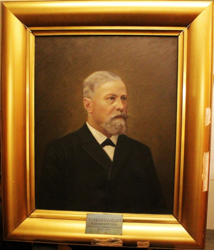 Inramat porträtt av Häradshövding Mathias Hasselrot