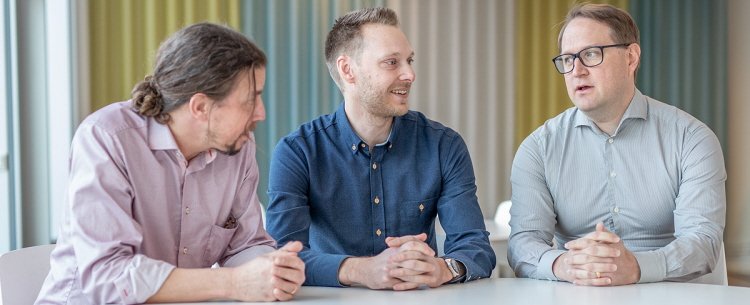 Jesper Nietsche, Johan Larsson och Kai Koskela