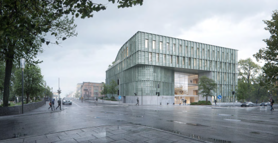 Vy över domstolsbyggnaden från söder, Edsvägen